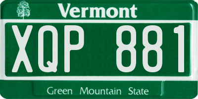 VT license plate XQP881