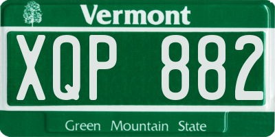 VT license plate XQP882