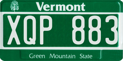 VT license plate XQP883