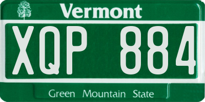 VT license plate XQP884