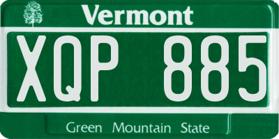 VT license plate XQP885