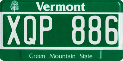 VT license plate XQP886