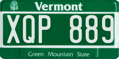 VT license plate XQP889