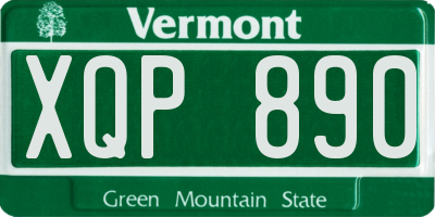 VT license plate XQP890