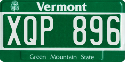 VT license plate XQP896