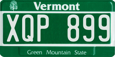 VT license plate XQP899