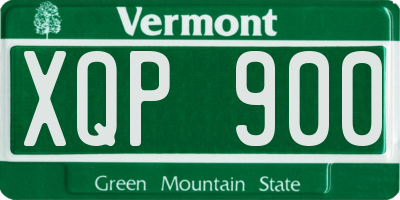 VT license plate XQP900