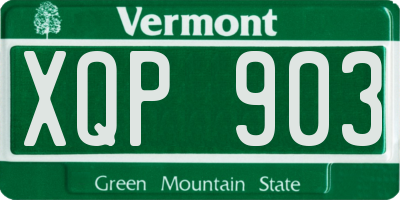 VT license plate XQP903