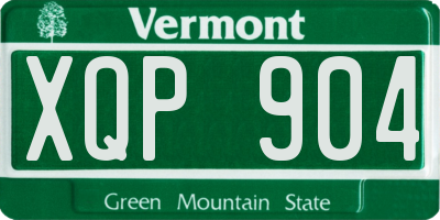 VT license plate XQP904