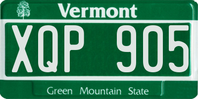 VT license plate XQP905