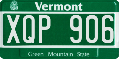 VT license plate XQP906