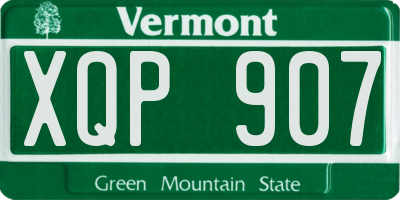 VT license plate XQP907