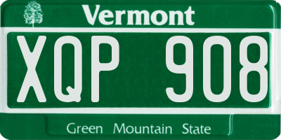 VT license plate XQP908