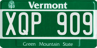 VT license plate XQP909