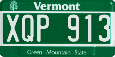 VT license plate XQP913