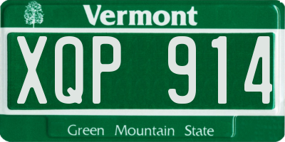 VT license plate XQP914