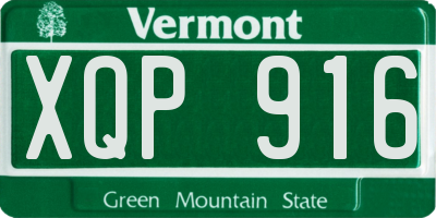 VT license plate XQP916