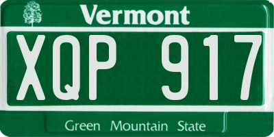 VT license plate XQP917