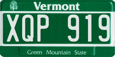 VT license plate XQP919