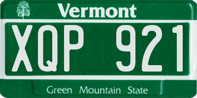 VT license plate XQP921
