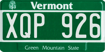 VT license plate XQP926