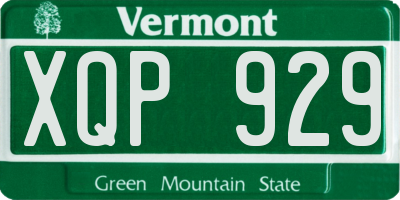 VT license plate XQP929
