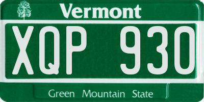 VT license plate XQP930