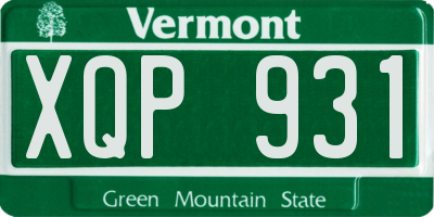 VT license plate XQP931