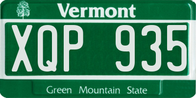 VT license plate XQP935