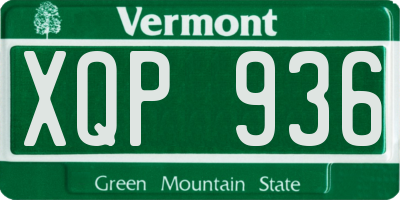 VT license plate XQP936