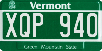 VT license plate XQP940