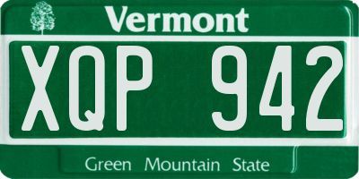 VT license plate XQP942