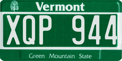 VT license plate XQP944