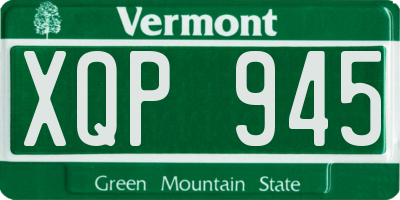VT license plate XQP945