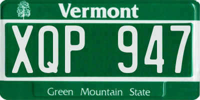 VT license plate XQP947