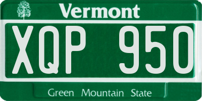 VT license plate XQP950