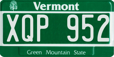 VT license plate XQP952