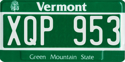 VT license plate XQP953