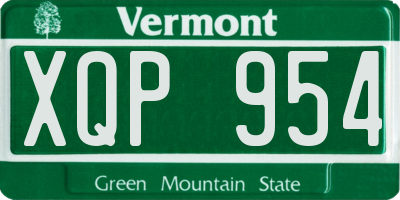 VT license plate XQP954