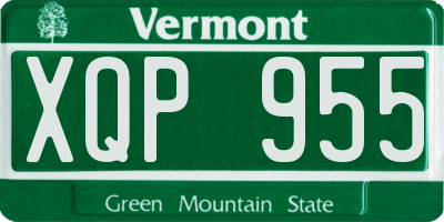 VT license plate XQP955