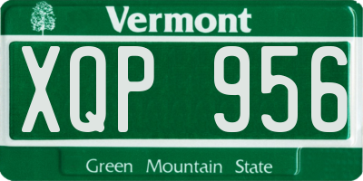 VT license plate XQP956