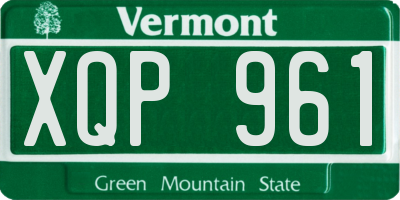 VT license plate XQP961