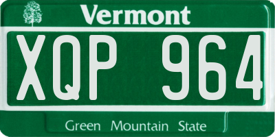 VT license plate XQP964