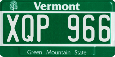 VT license plate XQP966