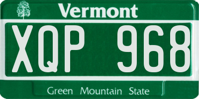 VT license plate XQP968