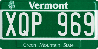 VT license plate XQP969