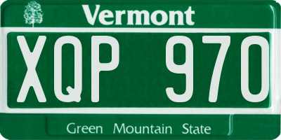 VT license plate XQP970