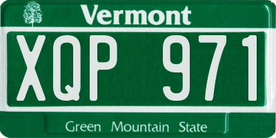 VT license plate XQP971