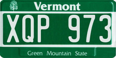 VT license plate XQP973