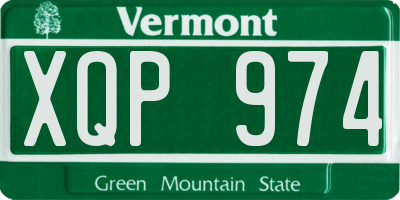 VT license plate XQP974
